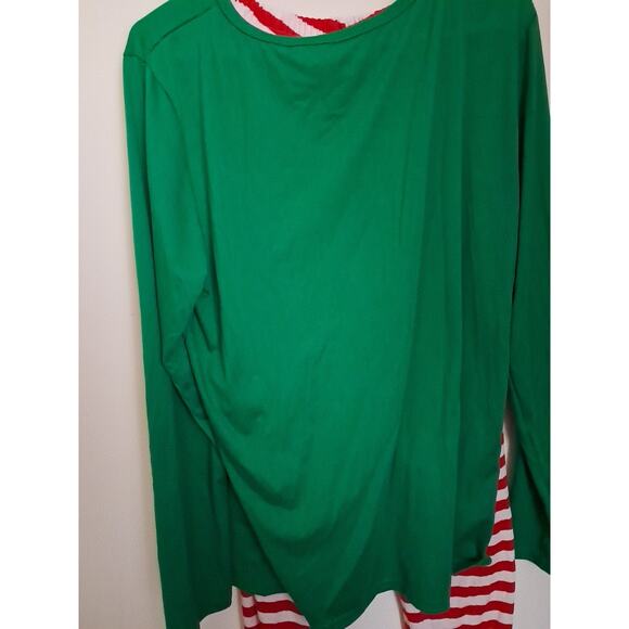 Unbranded Christmas Pajamas Unisex Size 2 XL Green Top Red/ White Bottoms - Picture 2 of 10
